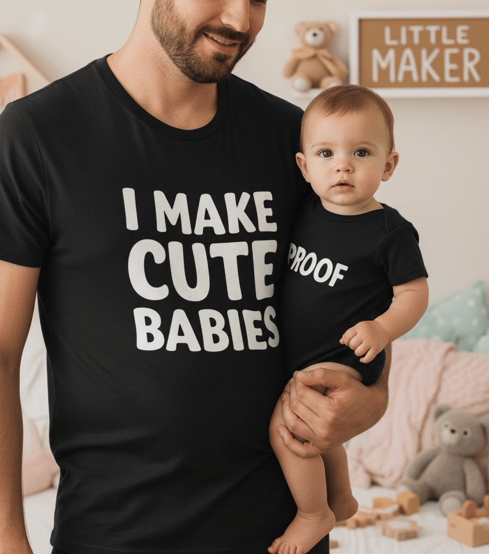 i make cute babies matching shirt & onesie set baby outfit third colour product image