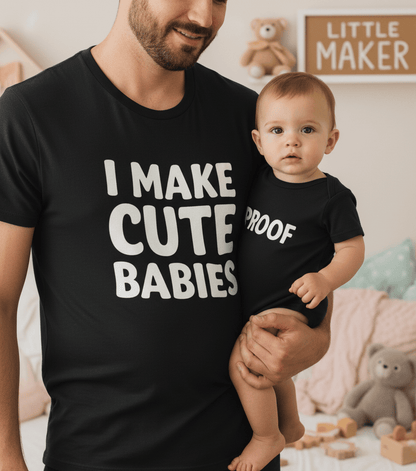 i make cute babies matching shirt & onesie set baby outfit third colour product image
