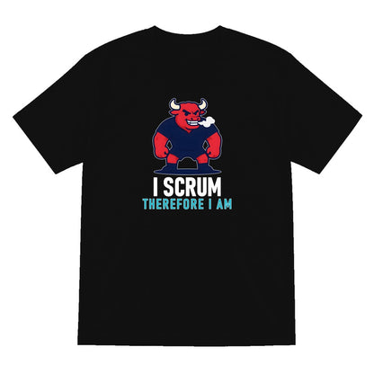 I Scrum Therefore I Am Funny Rugby T-Shirt & Sweatshirt T-Shirt in Black
