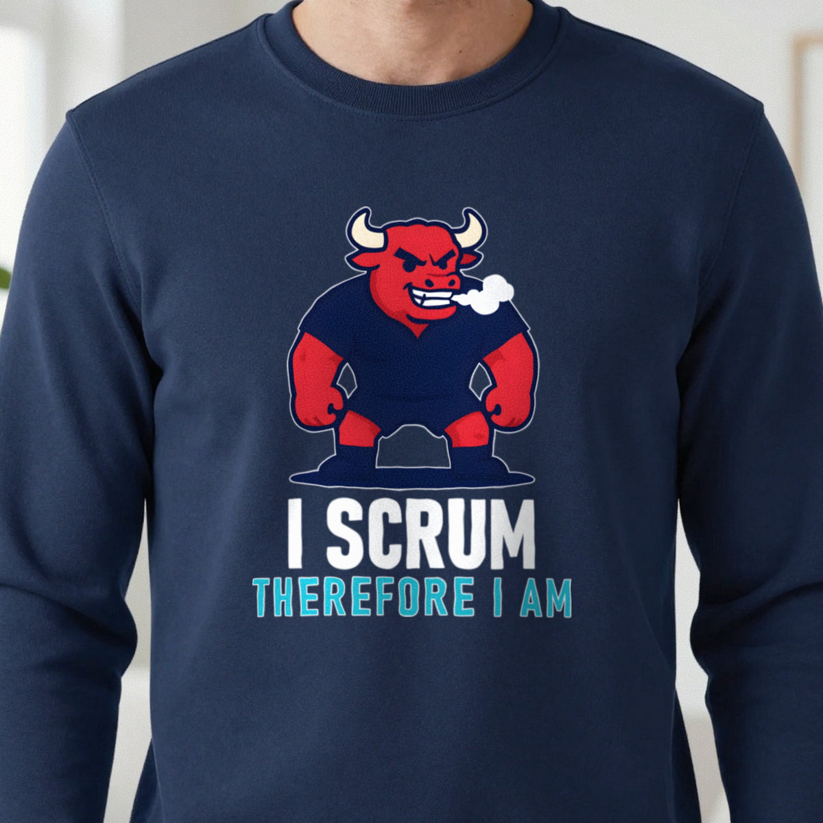I Scrum Therefore I Am Funny Rugby T-Shirt & Sweatshirt in another colour