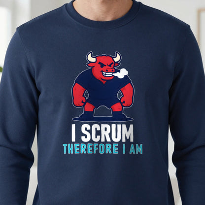 I Scrum Therefore I Am Funny Rugby T-Shirt & Sweatshirt in another colour