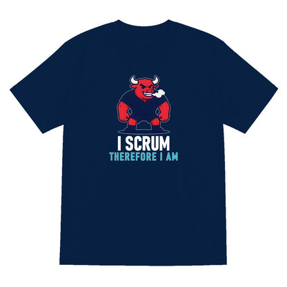 I Scrum Therefore I Am Funny Rugby T-Shirt & Sweatshirt T-Shirt in Navy