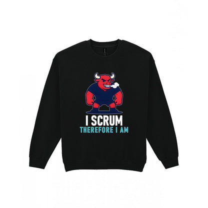 I Scrum Therefore I Am Funny Rugby T-Shirt & Sweatshirt Sweatshirt in Black