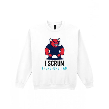 I Scrum Therefore I Am Funny Rugby T-Shirt & Sweatshirt Sweatshirt in White