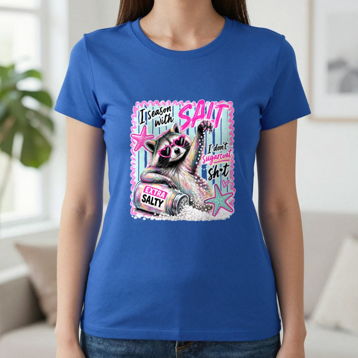 I Season With Salt T-Shirt & Sweatshirt in Royal, worn, our photo