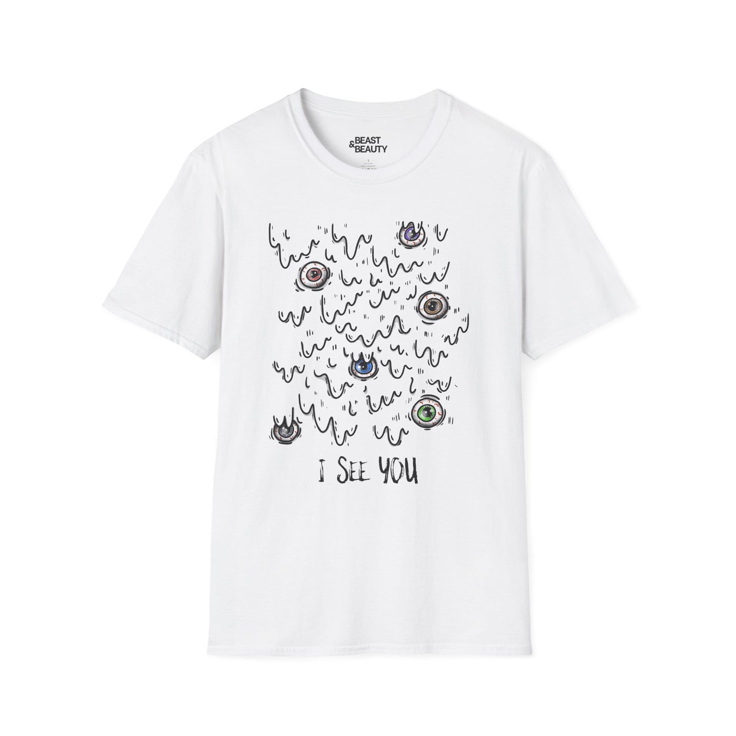 i see you creepy eyes halloween t-shirt t-shirt front product image
