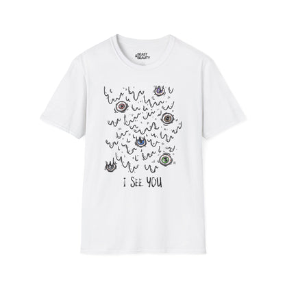 i see you creepy eyes halloween t-shirt t-shirt front product image