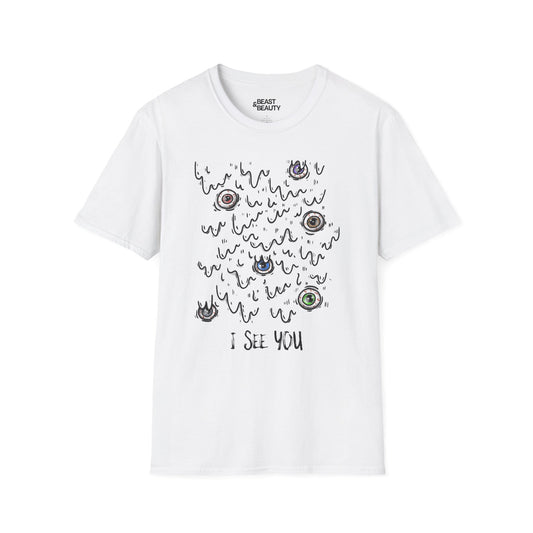 i see you creepy eyes halloween t-shirt t-shirt front product image
