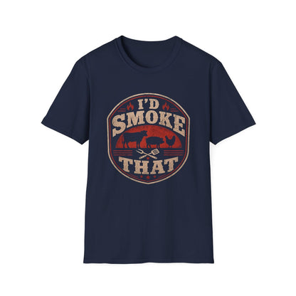 I'd Smoke That BBQ Dad T-Shirt - funny t-shirt by Cheeky Business