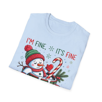 I’m Fine It’s Fine Just Having a Meltdown Christmas T-Shirt - funny t-shirt by Cheeky Business