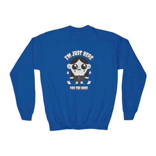 I’m Just Here For The Boos Kids Halloween Sweatshirt - funny t-shirt by Cheeky Business