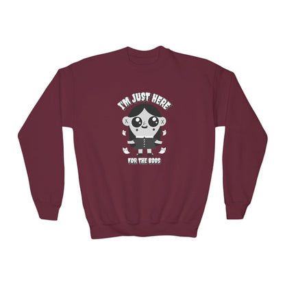 I’m Just Here For The Boos Kids Halloween Sweatshirt - funny t-shirt by Cheeky Business