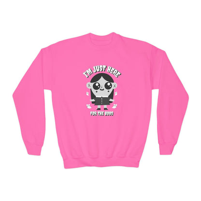 I’m Just Here For The Boos Kids Halloween Sweatshirt - funny t-shirt by Cheeky Business