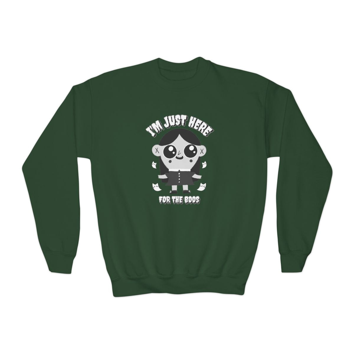 I’m Just Here For The Boos Kids Halloween Sweatshirt - funny t-shirt by Cheeky Business