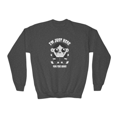 I’m Just Here For The Boos Kids Halloween Sweatshirt - funny t-shirt by Cheeky Business