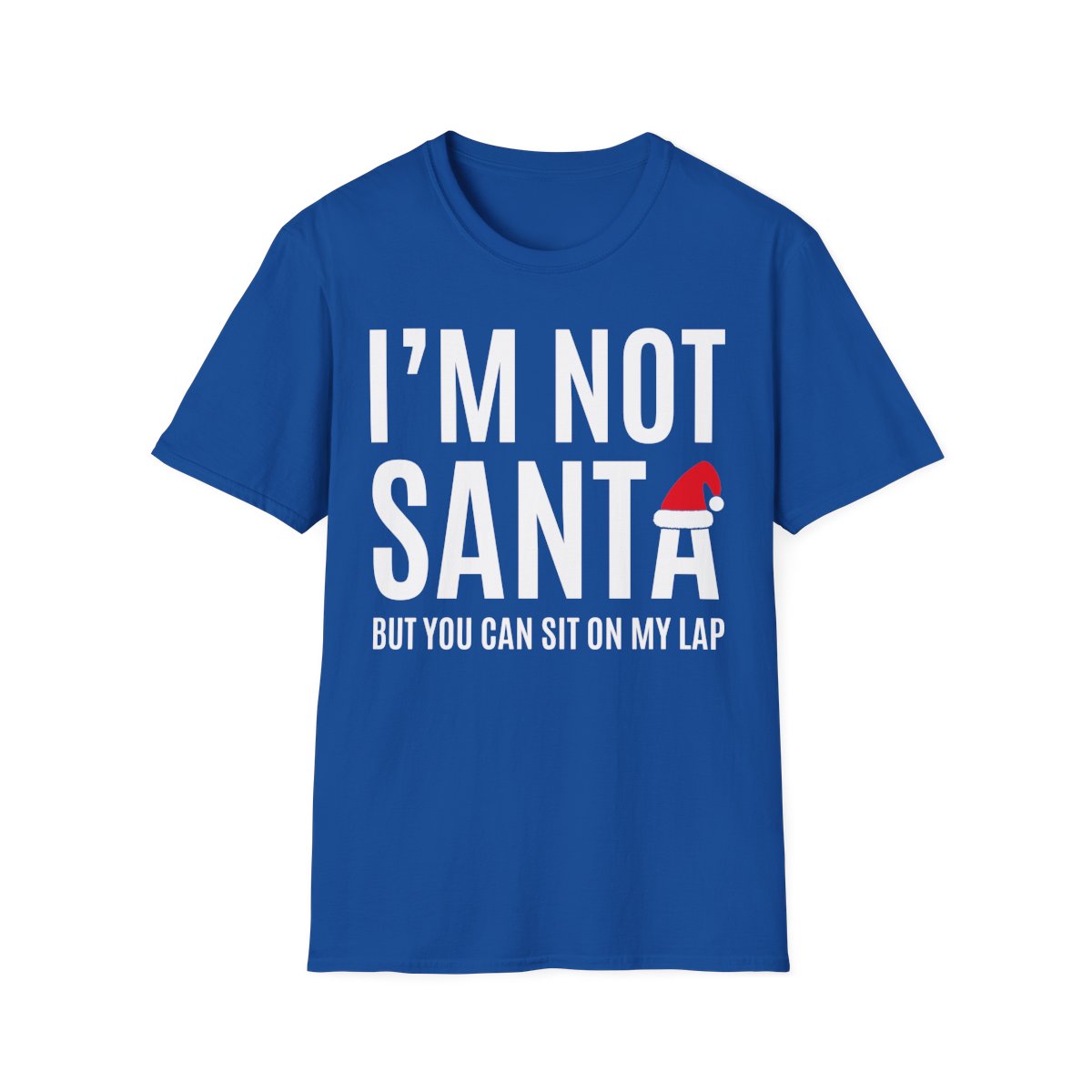 royal blue t-shirt with funny Christmas slogan design for festive wear