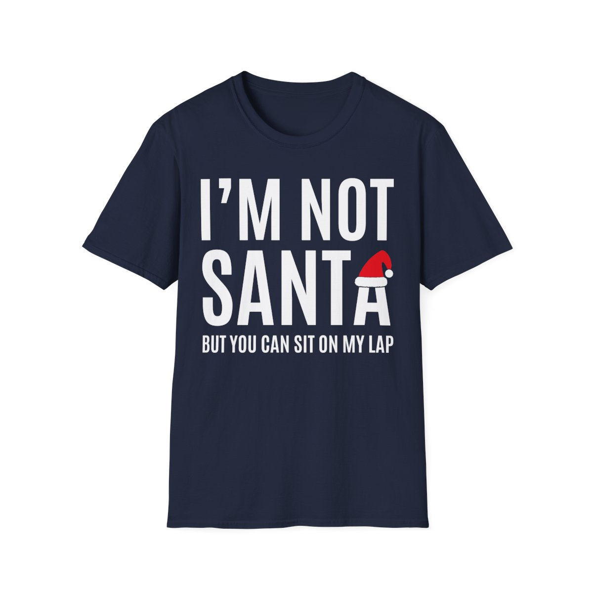 dark heather t-shirt with cheeky I'm Not Santa Christmas message