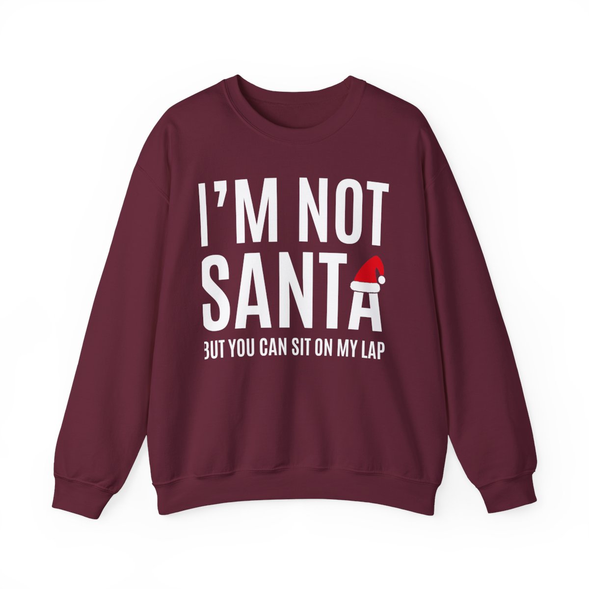 red sweatshirt with I'm Not Santa humorous holiday design