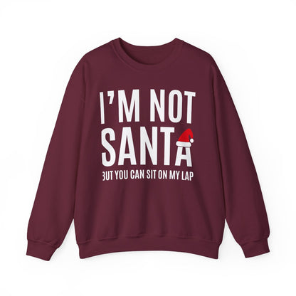 red sweatshirt with I'm Not Santa humorous holiday design