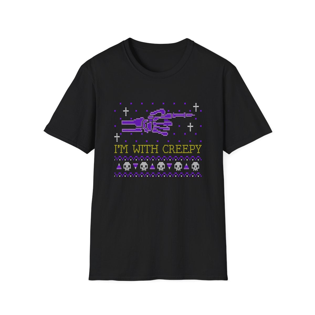 navy t-shirt with retro skeleton graphic Halloween gift print