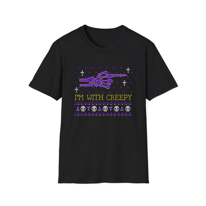 navy t-shirt with retro skeleton graphic Halloween gift print
