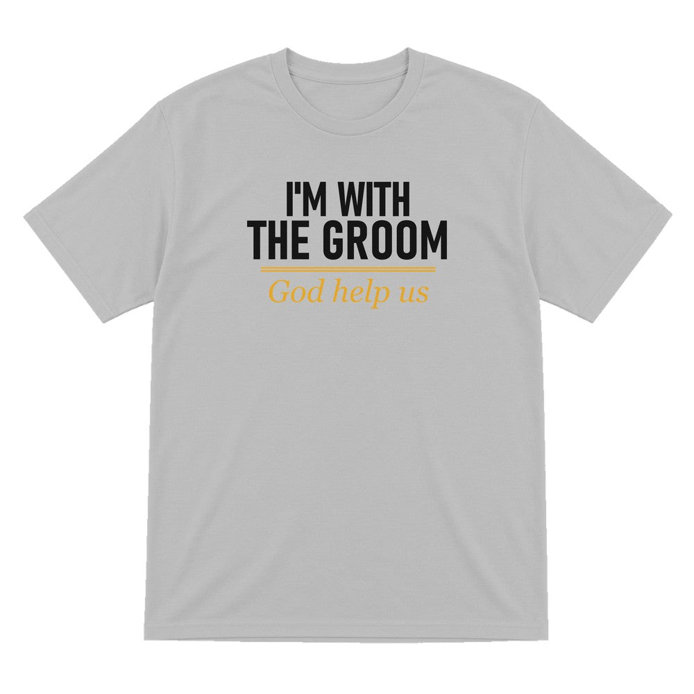 I'm With The Groom God Help Us Stag Do T-Shirt & Sweatshirt T-Shirt in Sport Grey