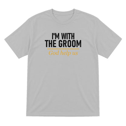 I'm With The Groom God Help Us Stag Do T-Shirt & Sweatshirt T-Shirt in Sport Grey
