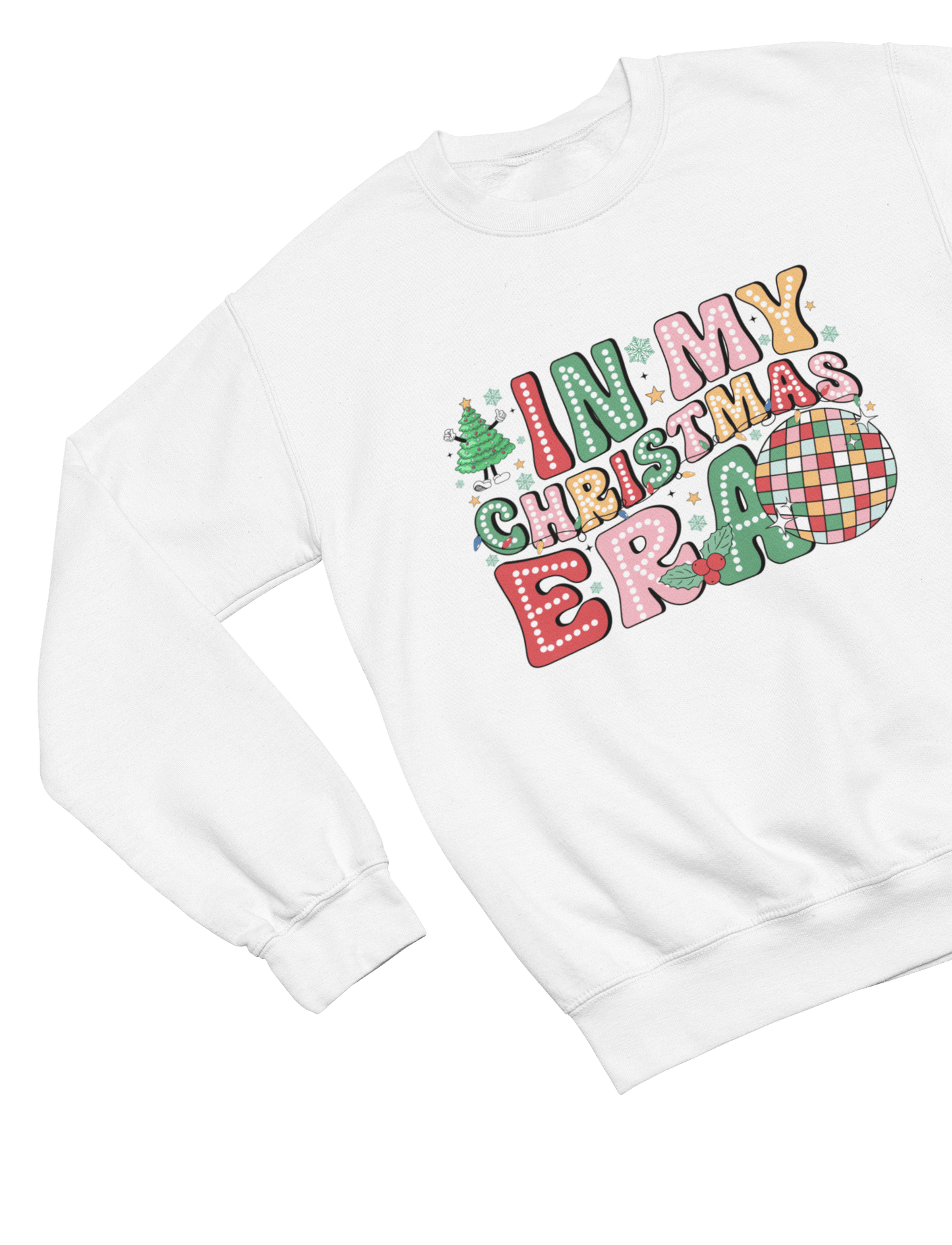 In My Christmas Era Sweatshirt – Festive Disco Holiday Jumper Sweatshirt / 3XL (Adult) / White gift_idea unique_gift personalised_gift