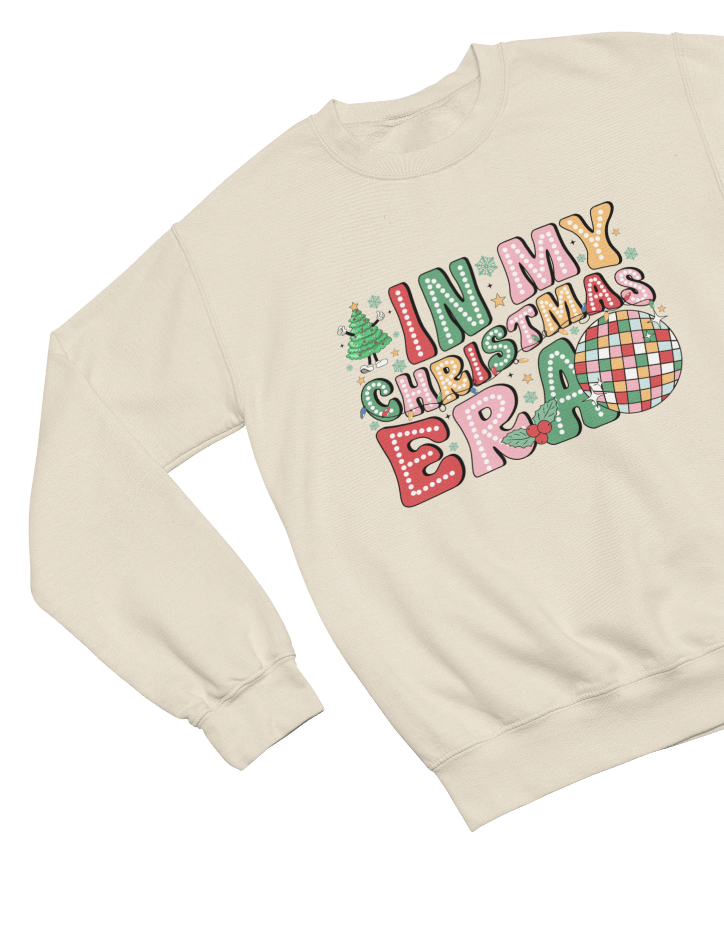 In My Christmas Era Sweatshirt – Festive Disco Holiday Jumper Sweatshirt / 3XL (Adult) / Beige gift_idea unique_gift personalised_gift