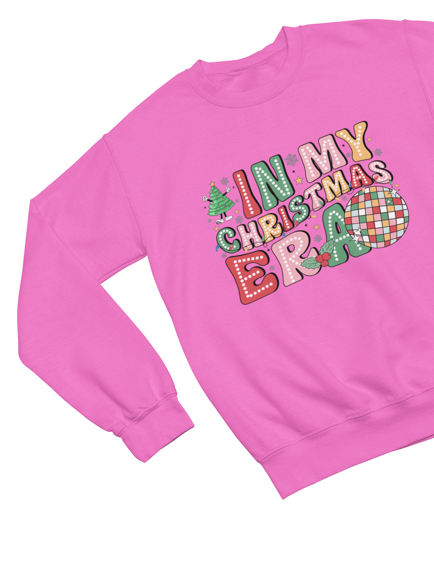 In My Christmas Era Sweatshirt – Festive Disco Holiday Jumper Sweatshirt / 3XL (Adult) / Pink gift_idea unique_gift personalised_gift