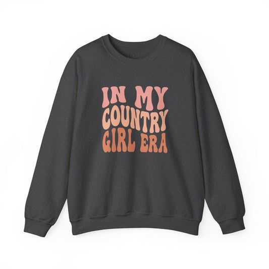 in my country girl era sweatshirt dark heather sweatshirt cowgirl gift idea