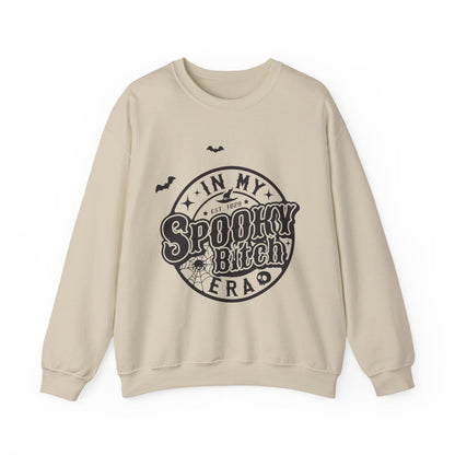 white sweatshirt with in my spooky bitch era halloween graphic