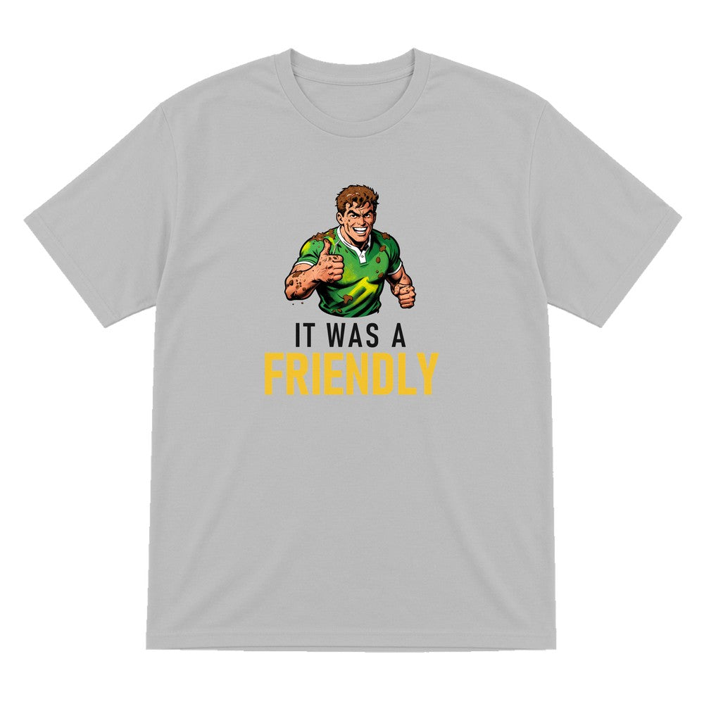 It Was A Friendly Funny Rugby T-Shirt & Sweatshirt T-Shirt in Sport Grey
