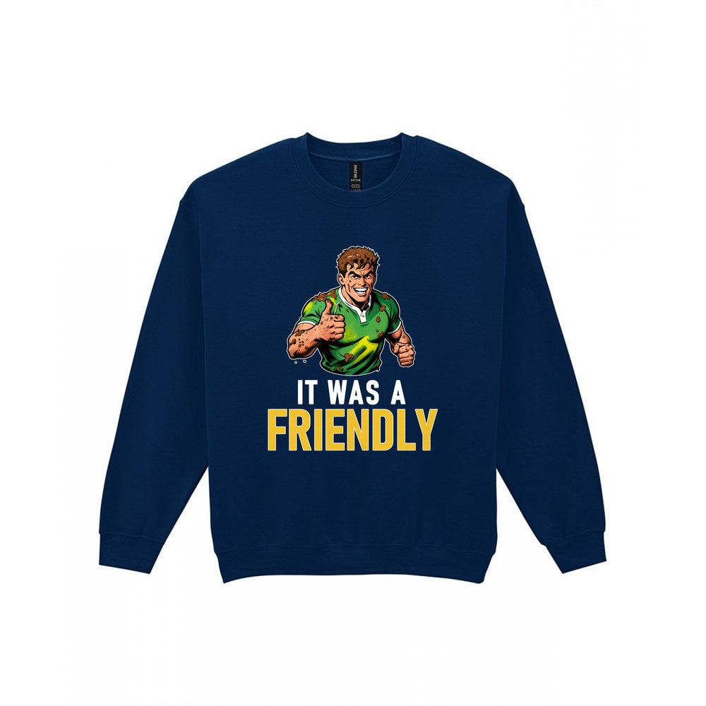 It Was A Friendly Funny Rugby T-Shirt & Sweatshirt Sweatshirt in Navy