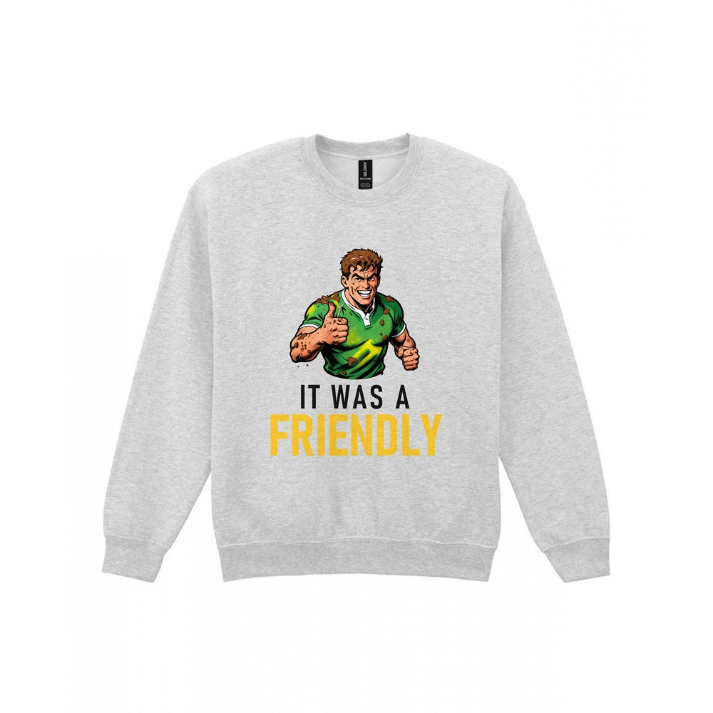 It Was A Friendly Funny Rugby T-Shirt & Sweatshirt Sweatshirt in Sport Grey