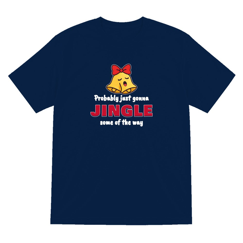 Probably Just Gonna Jingle Some of the Way Christmas Jumper & T-Shirt T-Shirt in Navy
