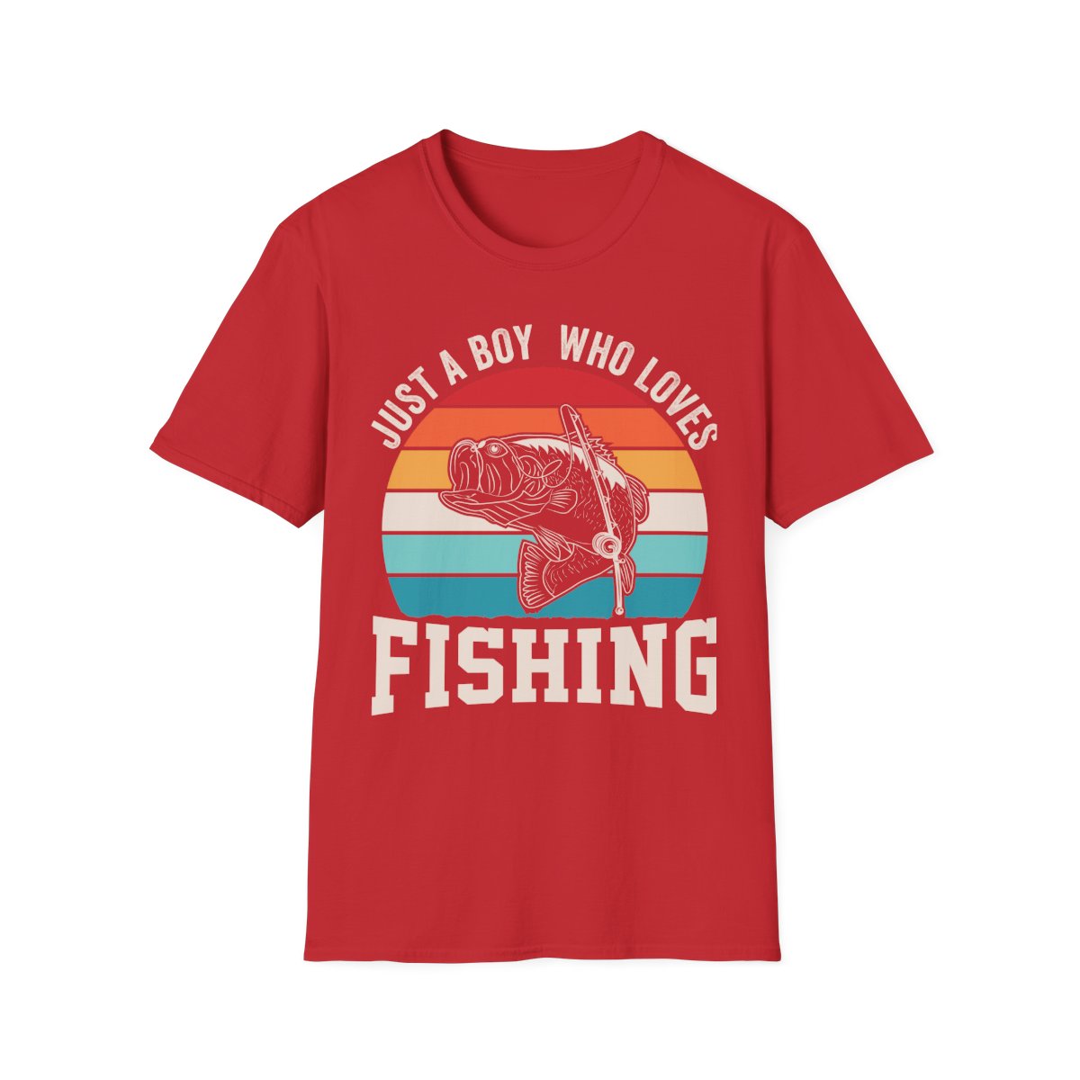 dark heather t-shirt with fishing boy slogan