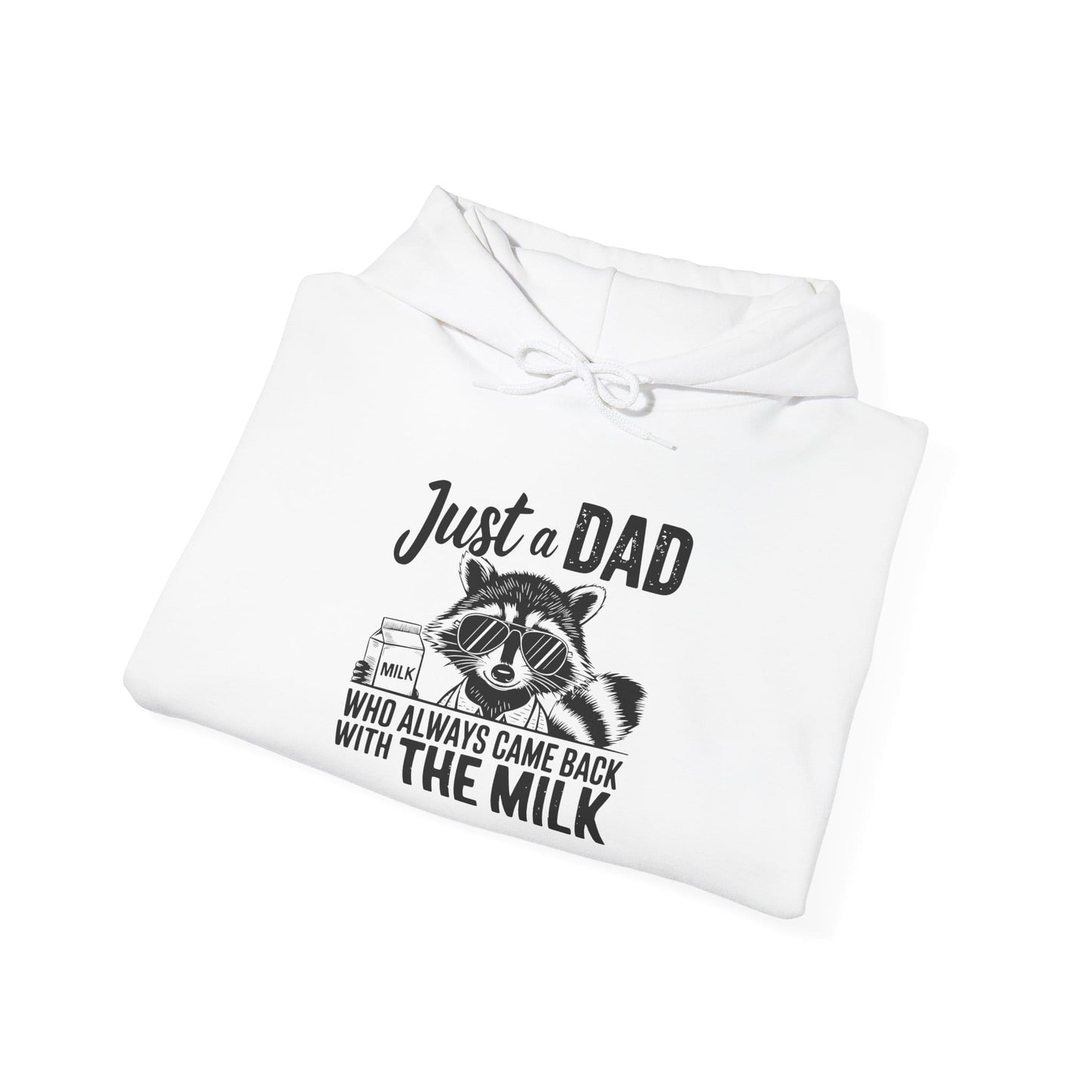 sport grey hoodie with funny raccoon came back with the milk slogan print