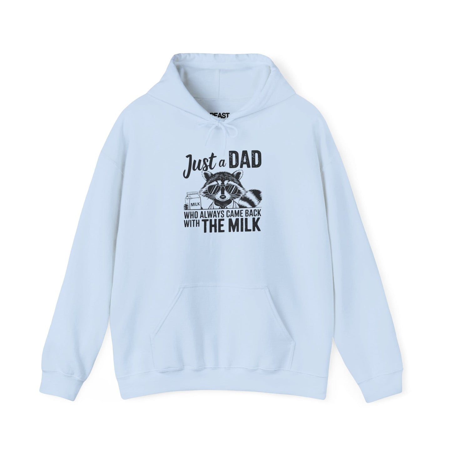 sand hoodie with came back with the milk raccoon design funny gift for dad