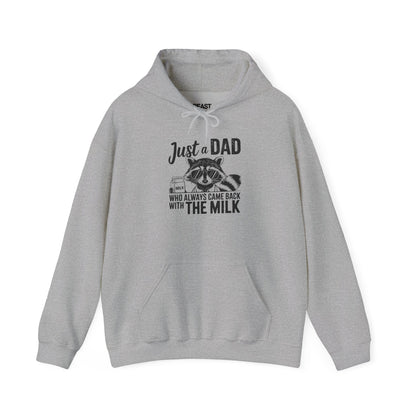 red hoodie with came back with the milk funny dad gift graphic