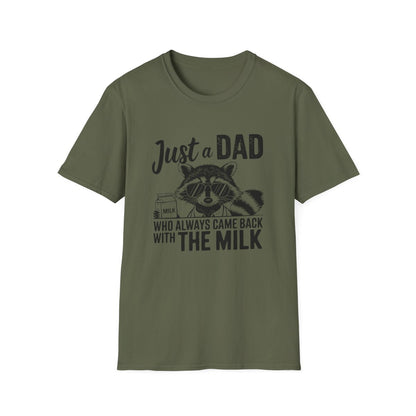 Just a Dad Who Came Back With the Milk T-Shirt | Funny Dad Gift Tee | Sizes S-3XL - funny t-shirt by Cheeky Business