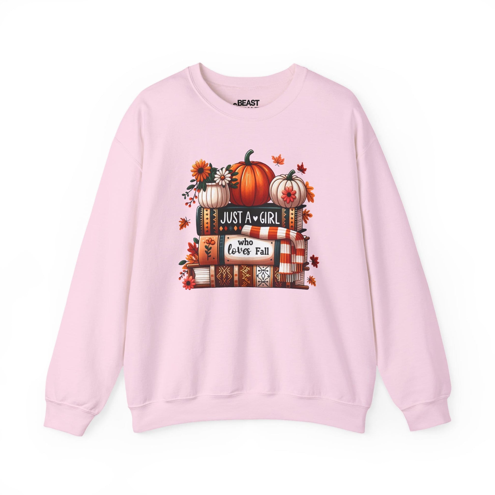 just a girl who loves fall sweatshirt women light pink sweatshirt gift gift idea