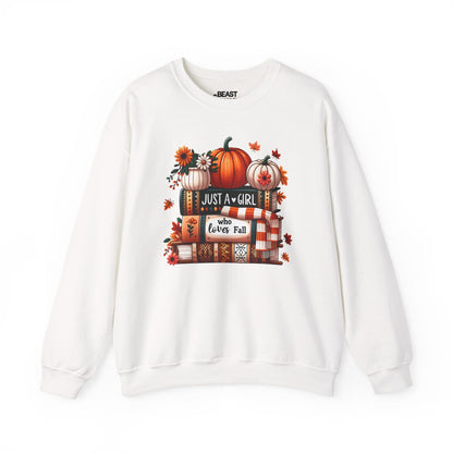just a girl who loves fall sweatshirt women white sweatshirt gift gift idea
