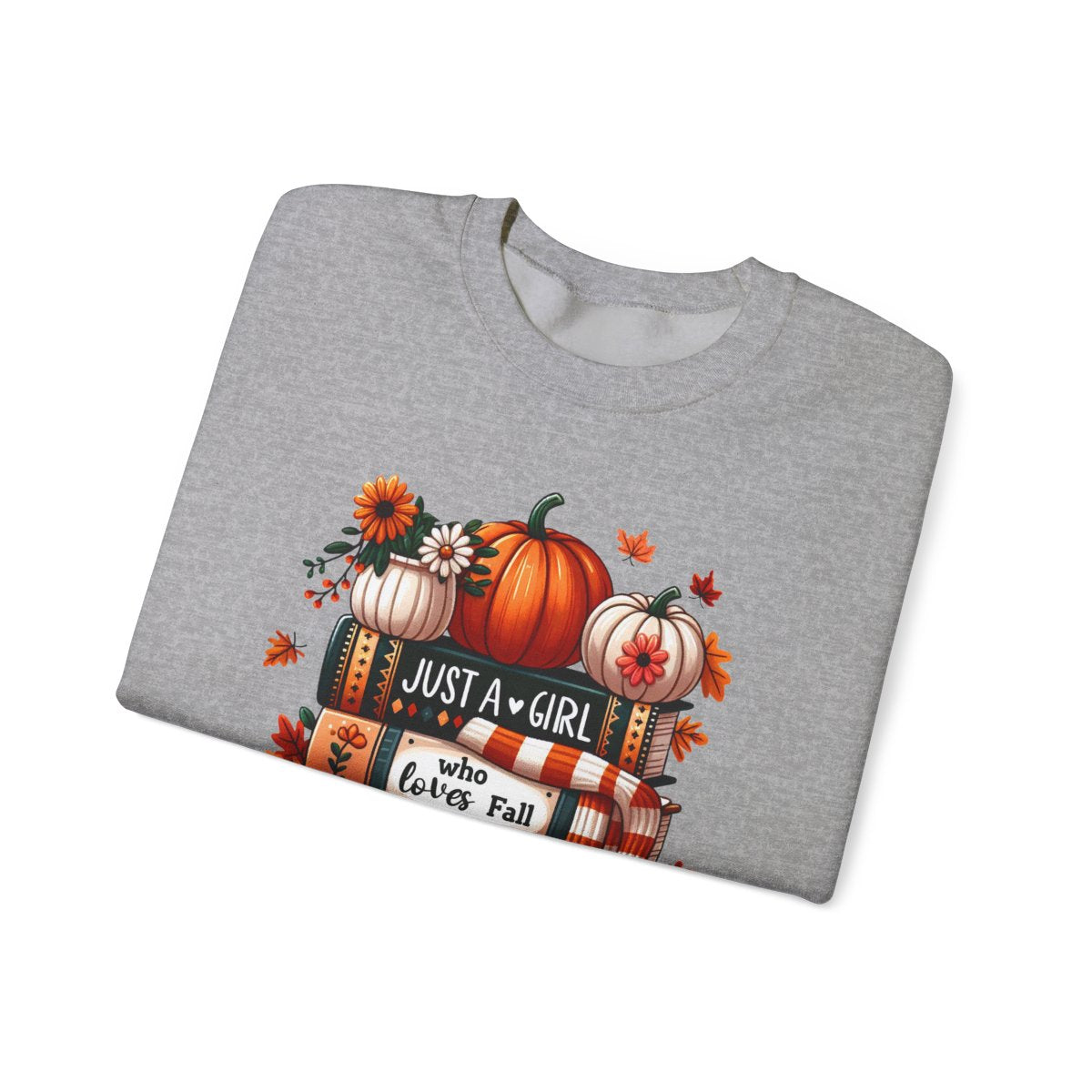 light pink sweatshirt with just a girl who loves fall design lifestyle wear