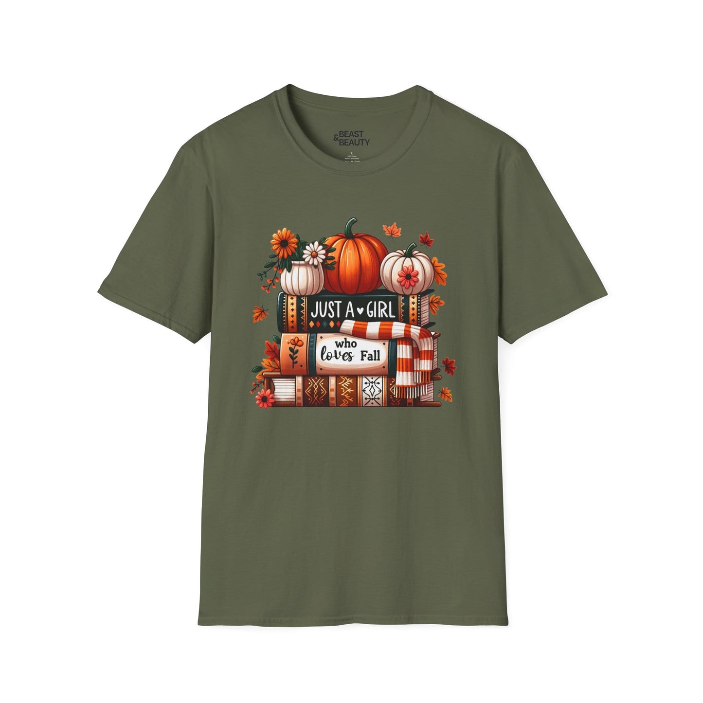 just a girl who loves fall t-shirt military green t-shirt gift gift idea