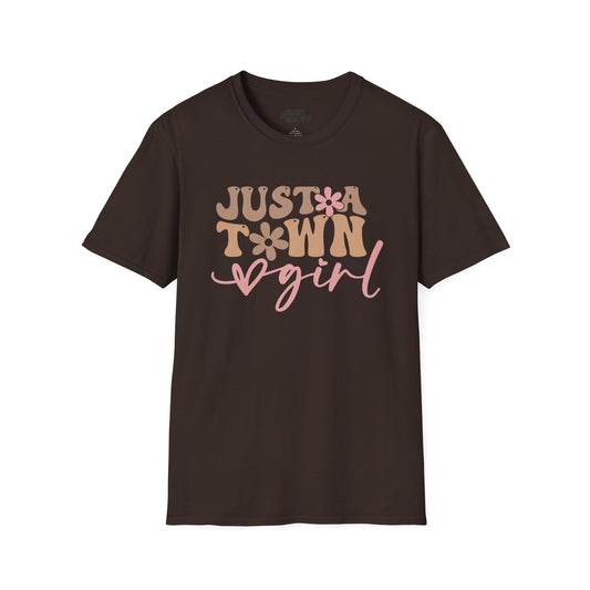 just a town girl t-shirt dark chocolate t-shirt cowgirl gift idea