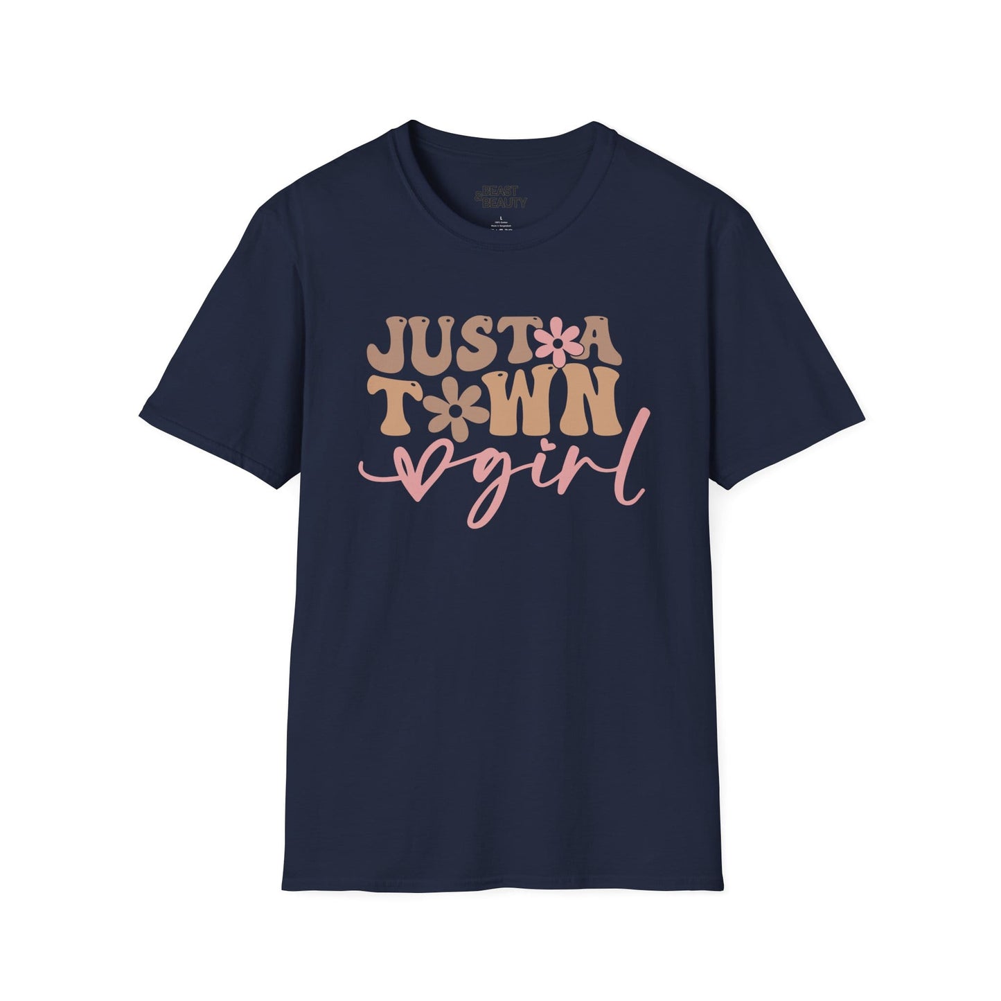 just a town girl t-shirt navy t-shirt cowgirl gift idea