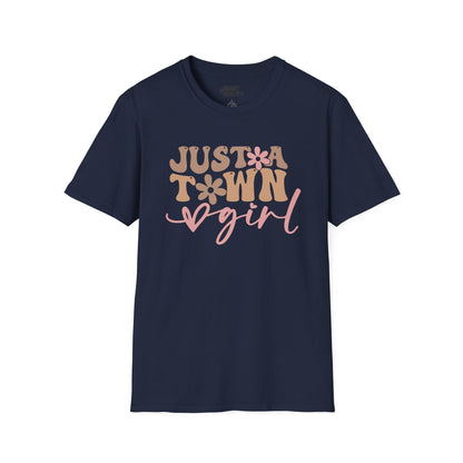 just a town girl t-shirt navy t-shirt cowgirl gift idea