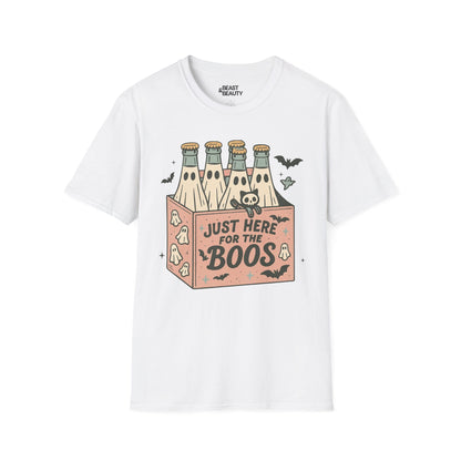 just here for the boos funny halloween t-shirt t-shirt front product image