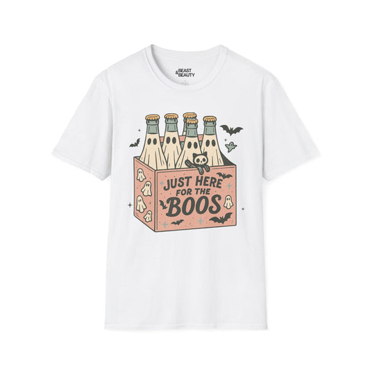 just here for the boos funny halloween t-shirt t-shirt front product image